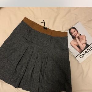 D&G Charcoal and Tan A-Line Skirt